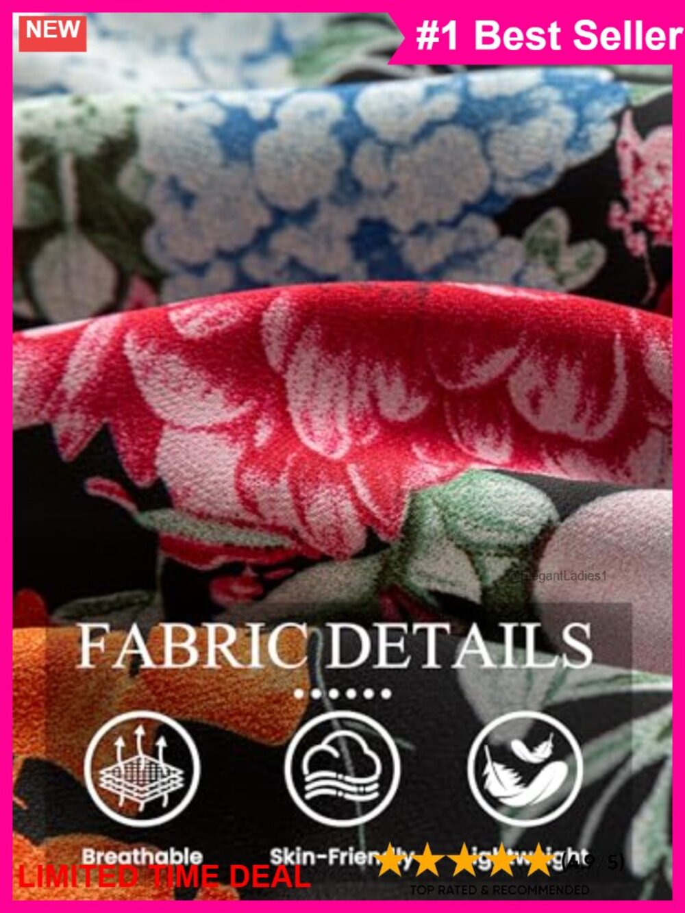 Flowy Chiffon Floral Maxi Dress Ruffle Crewneck Short Sleeve A-Line - Picture 5 of 6